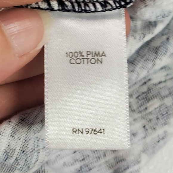 J Jill Women Pima Slub Scoop Neck Side Slit Tee Size XL Blue Floral Short Sleeve - Picture 5 of 10